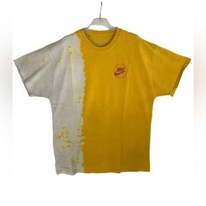 NIKE Unity Swoosh Amber Acid Wash Yellow Tie Dye Size Large Adult Oversized